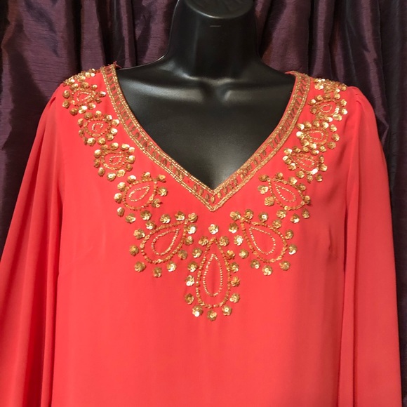 Gianni bini womens coral dress with fossil belt - Picture 2 of 9